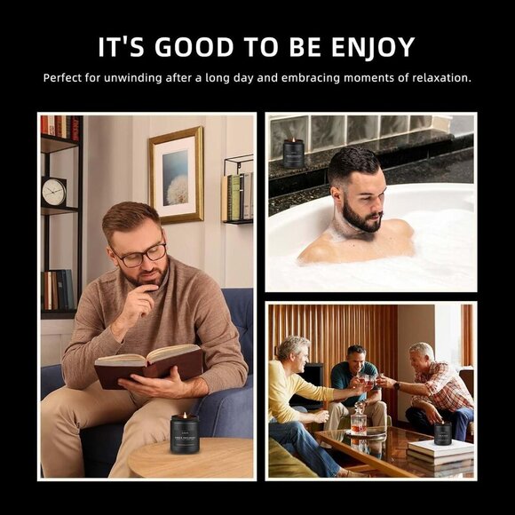 Scented Candles Set | Gifts for Men - 4 Pack Men Candle Set, Masculine Candle, S - Picture 7 of 8